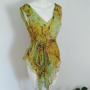 The studio sleeveless v-neck asymmetrical top